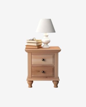 Chic Nightstand with Lamp and Books